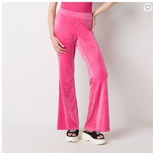 Emma & Elsa pink pants Women's 16 ribbed Barbie bright neon colorful flare bell